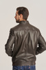 Geacă bomber bărbați din piele naturală maro închis – stil urban