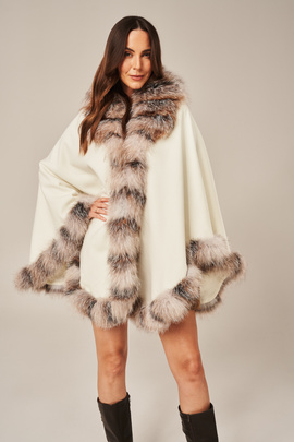 Poncho damă din lână cu cașmir