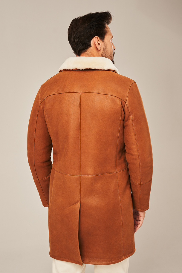 Palton bărbătesc cald și elegant din piele naturală de miel