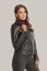 Geacă de damă din piele naturală neagră – stil rock
