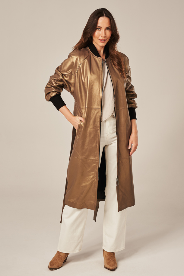 Palton elegant din piele pentru femei