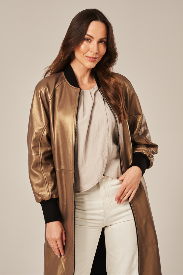 Palton elegant din piele pentru femei