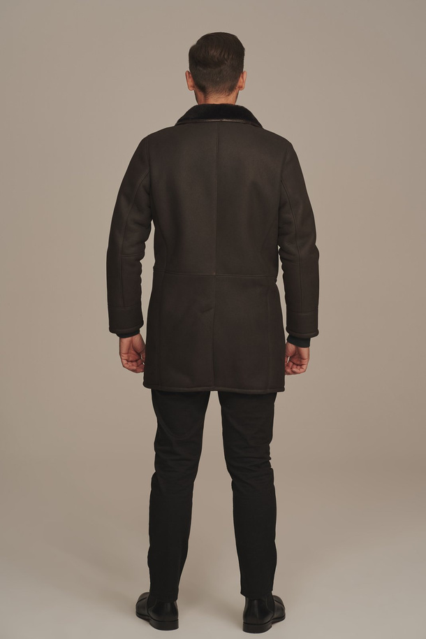 Palton bărbătesc de iarnă din piele naturală de miel