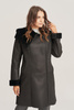 Palton damă din piele naturală, negru