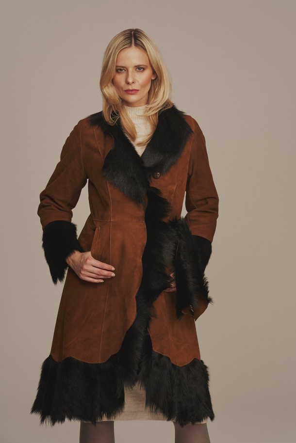 Palton damă din piele naturală de capră