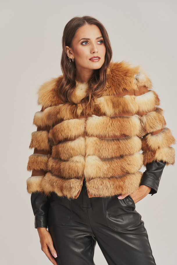 Haina de blană de Vulpe Roşcată naturală – eleganţă şi căldură pentru iarnă