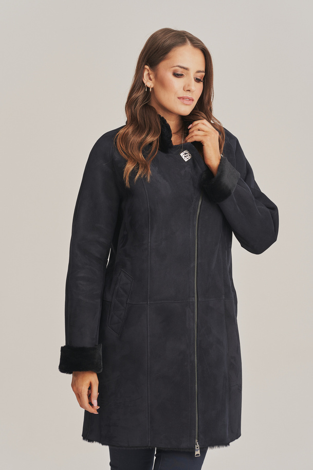 Cojoc damă bleumarin din piele naturală