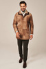Palton bărbătesc din piele naturală de miel – elegant, maro, clasic și durabil