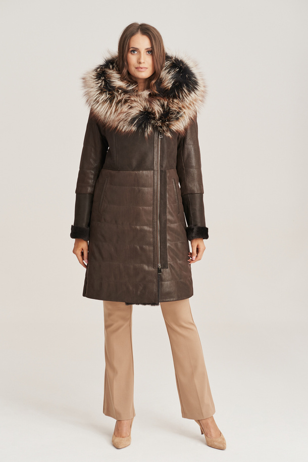 Geacă de iarnă din piele naturală pentru femei