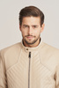 Geacă de piele bărbătească bej din piele naturală de miel – stil casual premium