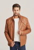 Geacă bărbătească din piele naturală maro – stil versatil, detalii premium