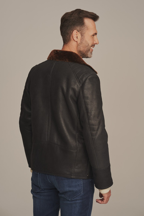 Paltoane din piele de miel pentru bărbați – geacă de iarnă stil aviator