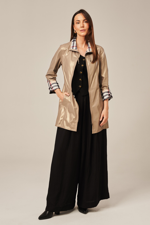 Geacă de damă din piele naturală cappuccino