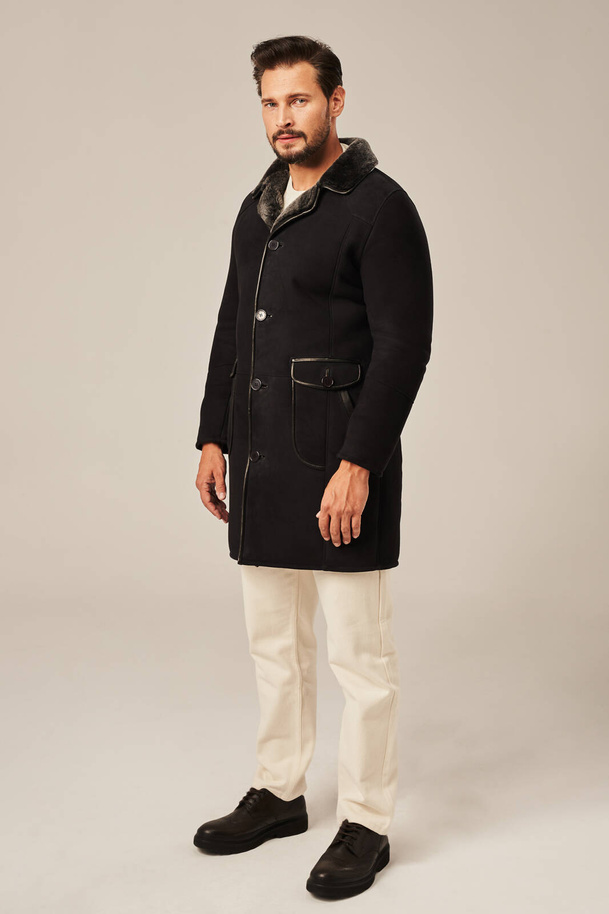 Palton bărbătesc premium din piele de miel – eleganță, căldură și calitate pentru iarnă