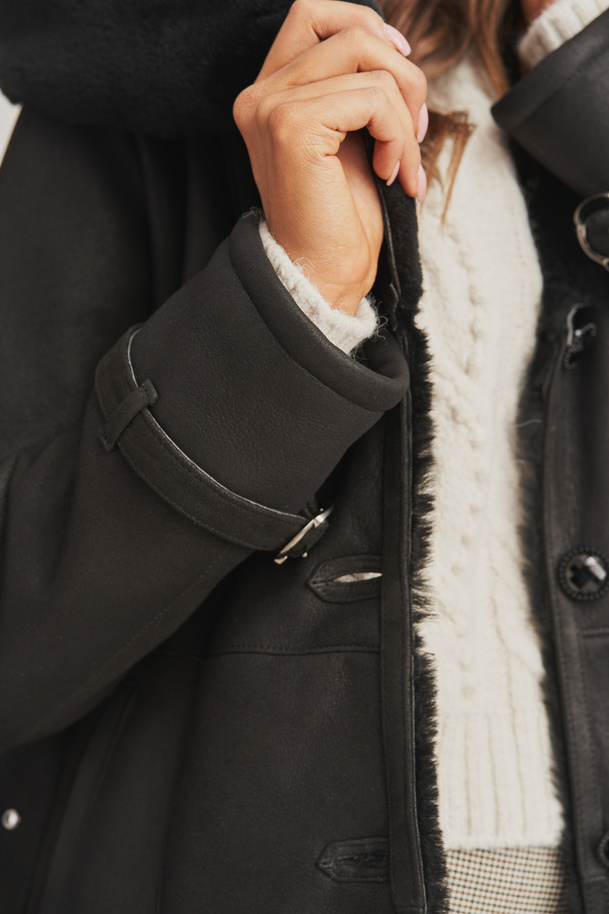 Palton damă lung din piele naturală