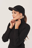 Șapcă damă din piele naturală neagră cu vizieră – piele de miel și karakul, reglabilă