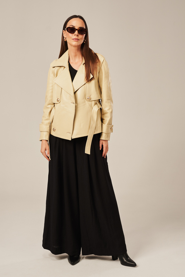 Geacă de damă din piele naturală până în talie