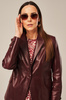 Sacou de damă din piele naturală bordo