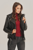 Geacă de damă din piele naturală neagră – stil rock