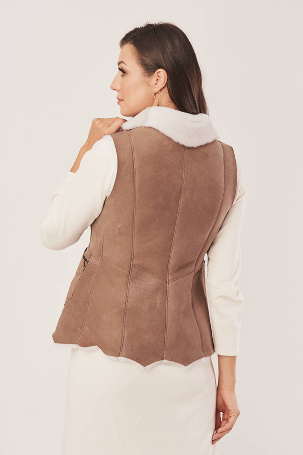Vestă damă shearling din piele de miel – căldură naturală