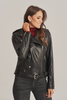 Geacă de damă din piele naturală neagră – stil rock