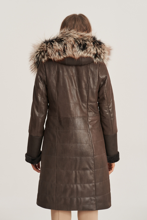 Geacă de iarnă din piele naturală pentru femei