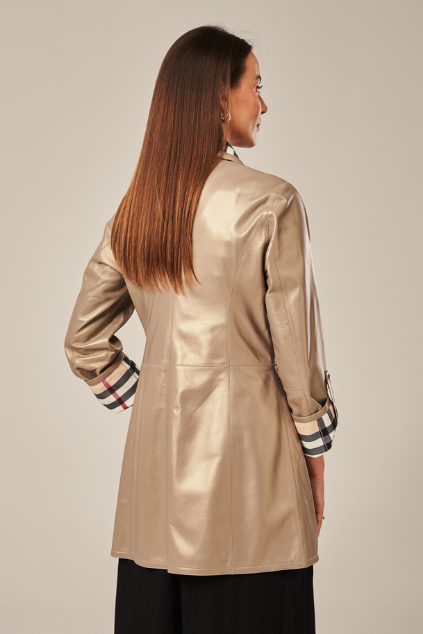 Geacă de damă din piele naturală cappuccino