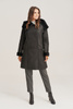 Palton damă din piele naturală, negru