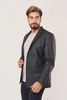 Sacou bărbătesc din piele naturală de miel – grafit închis