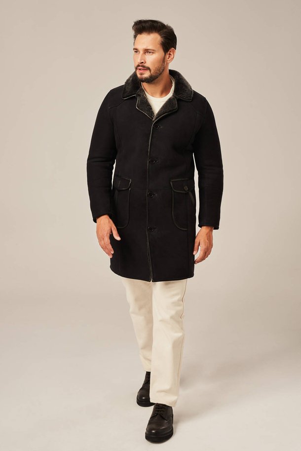 Palton bărbătesc premium din piele de miel – eleganță, căldură și calitate pentru iarnă