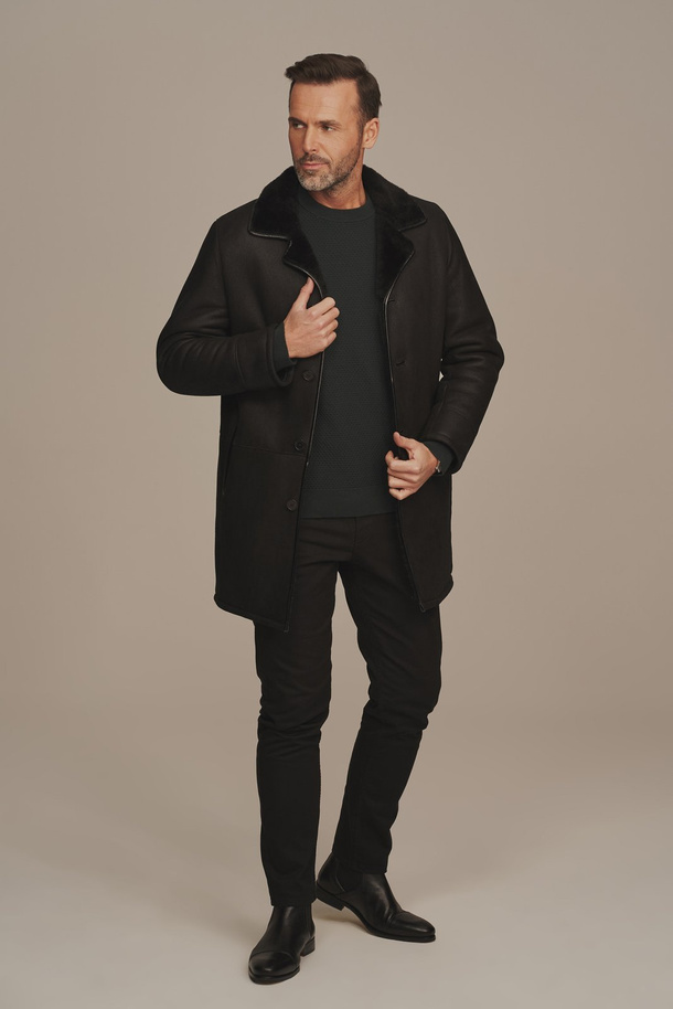 Palton bărbătesc din piele de miel – eleganță autentică pentru iarnă