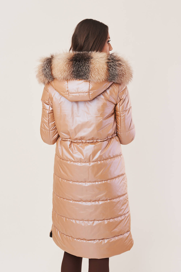 Palton pufos de damă cu blană naturală - Eleganță și confort în iarnă