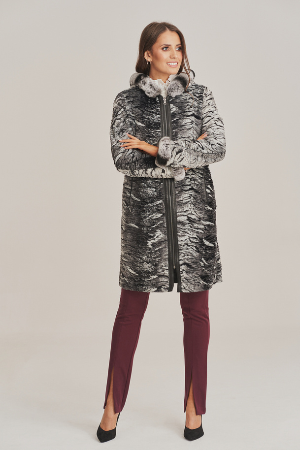 Palton reversibil din piele naturală pentru femei