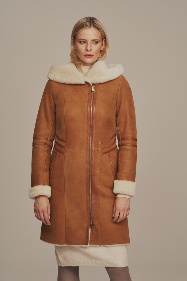 Palton damă de iarnă din piele naturală de miel