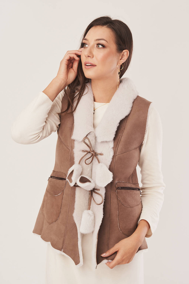 Vestă damă shearling din piele de miel – căldură naturală