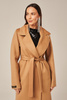Palton lung damă bej din lână naturală Zibellino – croială clasică și materiale premium