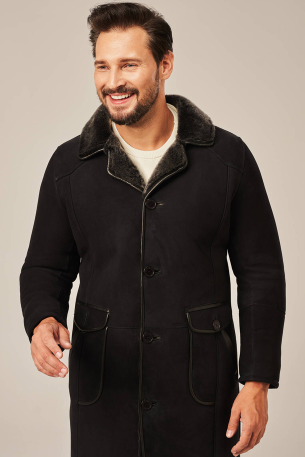 Palton bărbătesc premium din piele de miel – eleganță, căldură și calitate pentru iarnă