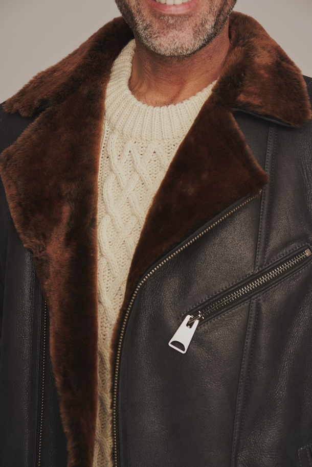Paltoane din piele de miel pentru bărbați – geacă de iarnă stil aviator