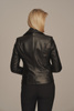 Geacă de damă tip ramones din piele naturală neagră