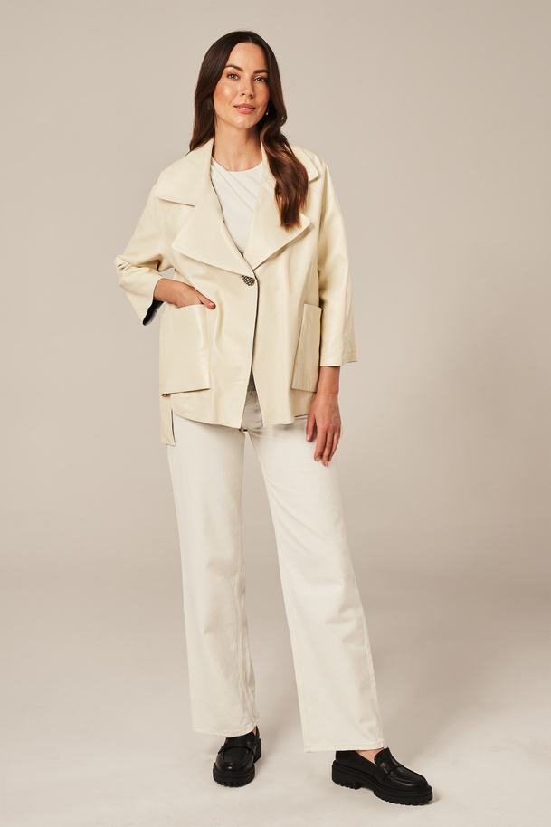 Geacă de damă din piele naturală bej