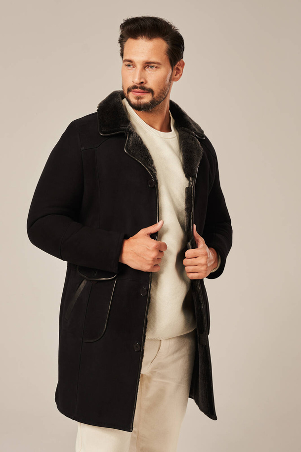 Palton bărbătesc premium din piele de miel – eleganță, căldură și calitate pentru iarnă