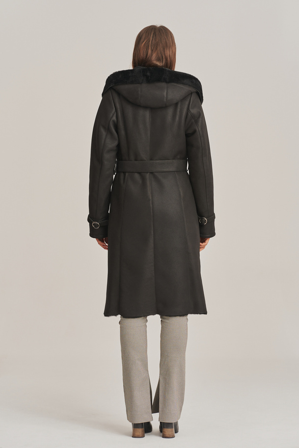 Palton damă lung din piele naturală