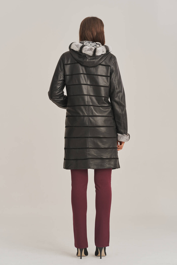 Palton reversibil din piele naturală pentru femei