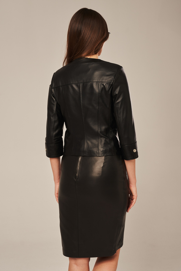 Geacă elegantă de piele pentru femei