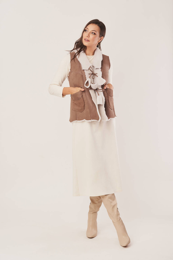 Vestă damă shearling din piele de miel – căldură naturală