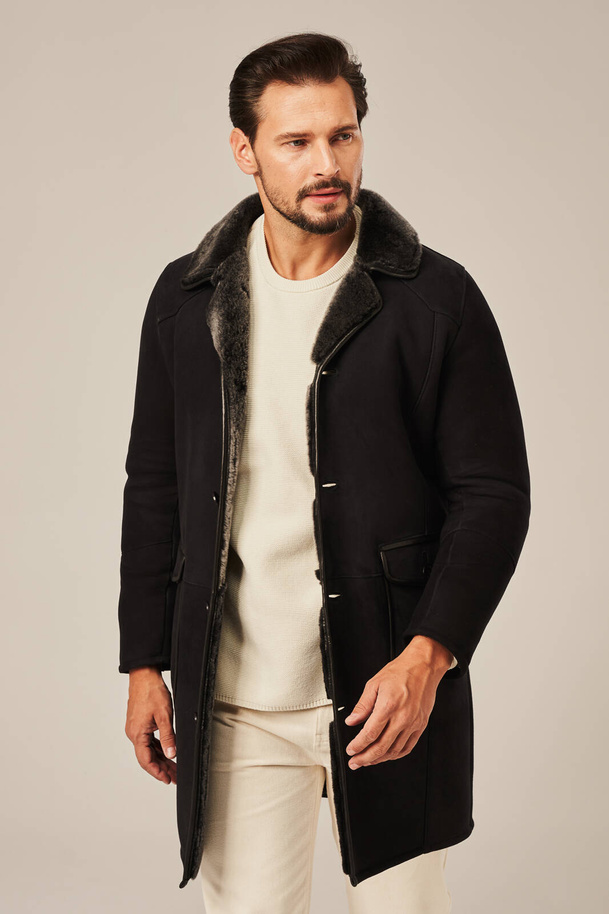 Palton bărbătesc premium din piele de miel – eleganță, căldură și calitate pentru iarnă