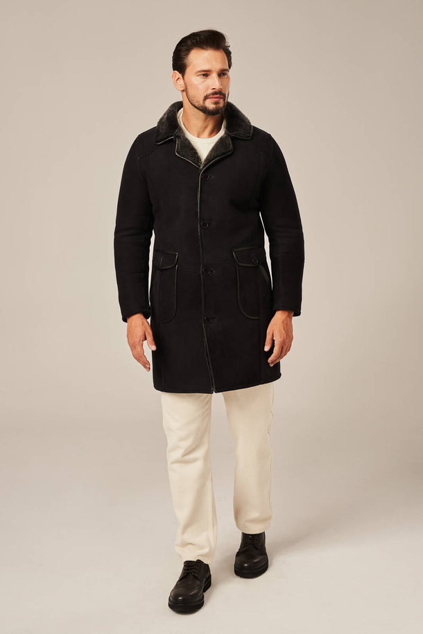 Palton bărbătesc premium din piele de miel – eleganță, căldură și calitate pentru iarnă