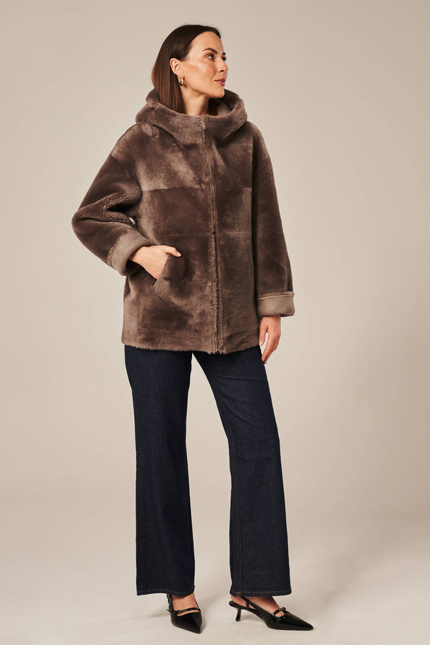 Cojoc reversibil din piele naturală